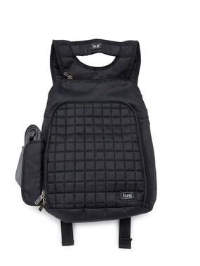 Lug Small Black Quilted Backpack Multiple pockets
